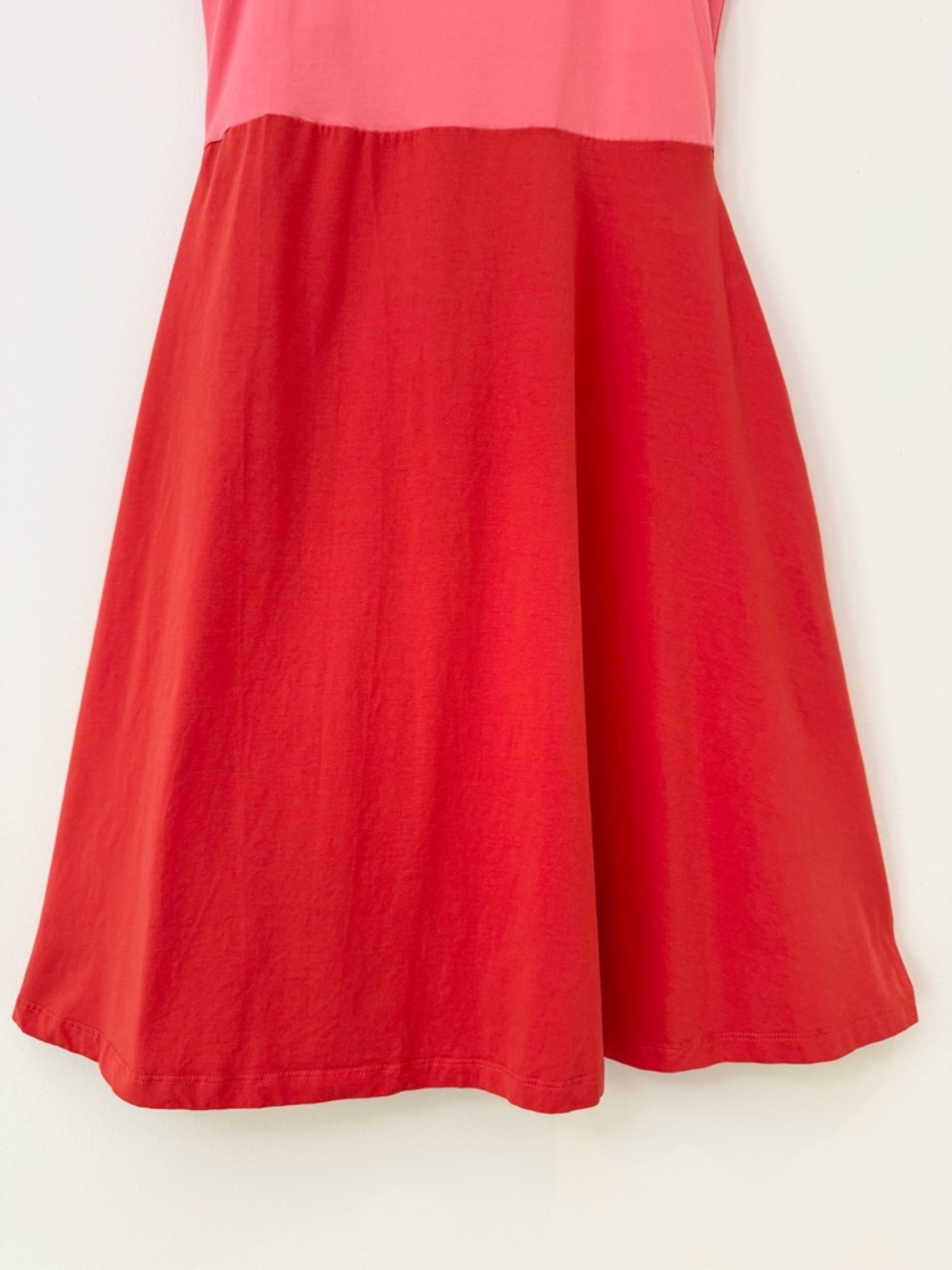 Pact Organic Cotton Fit & Flare Midi Dress - Pink/Red Colorblock, Size L - Picture 3 of 12